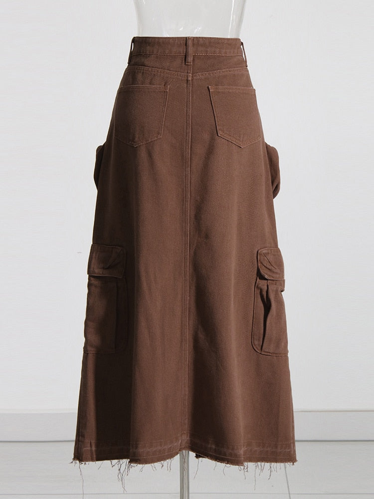 Maya Denim Cargo Skirt