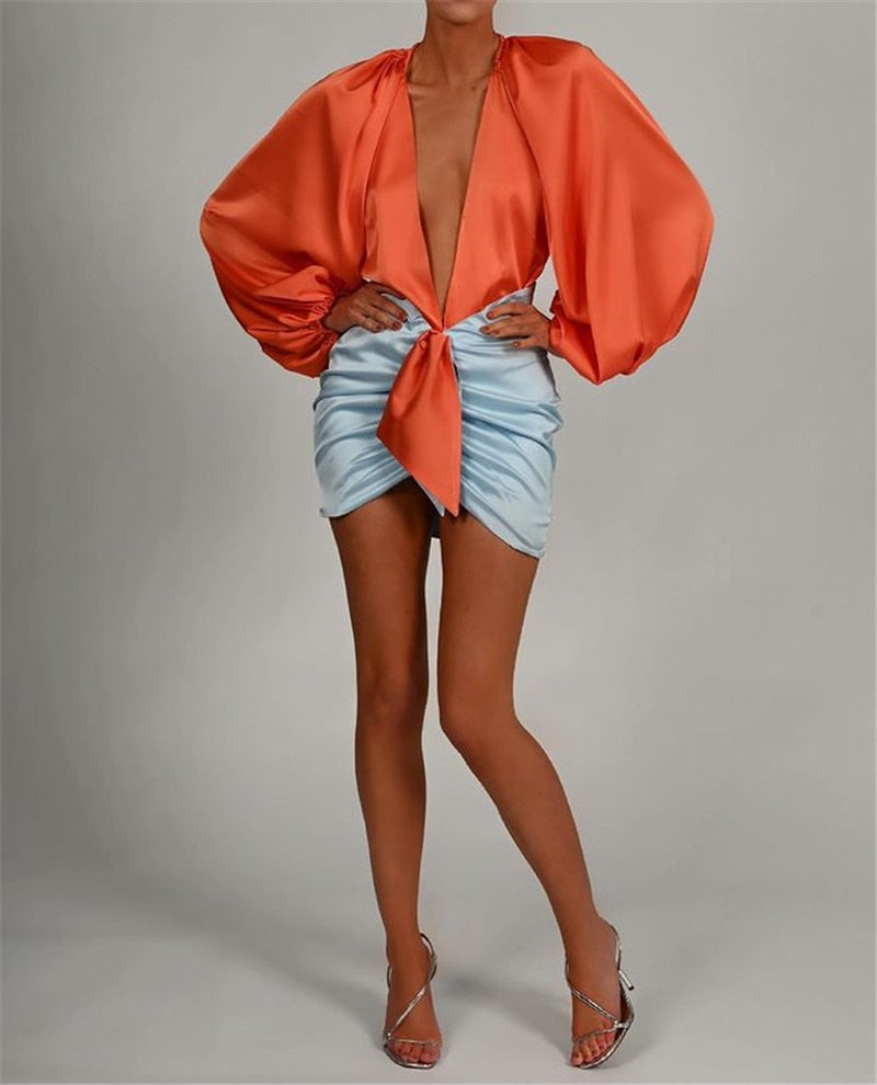 Jayda Satin Skirt Set Dress Fanxity