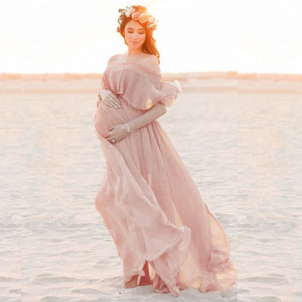 Nicole Chiffon Maternity Dress Fanxity
