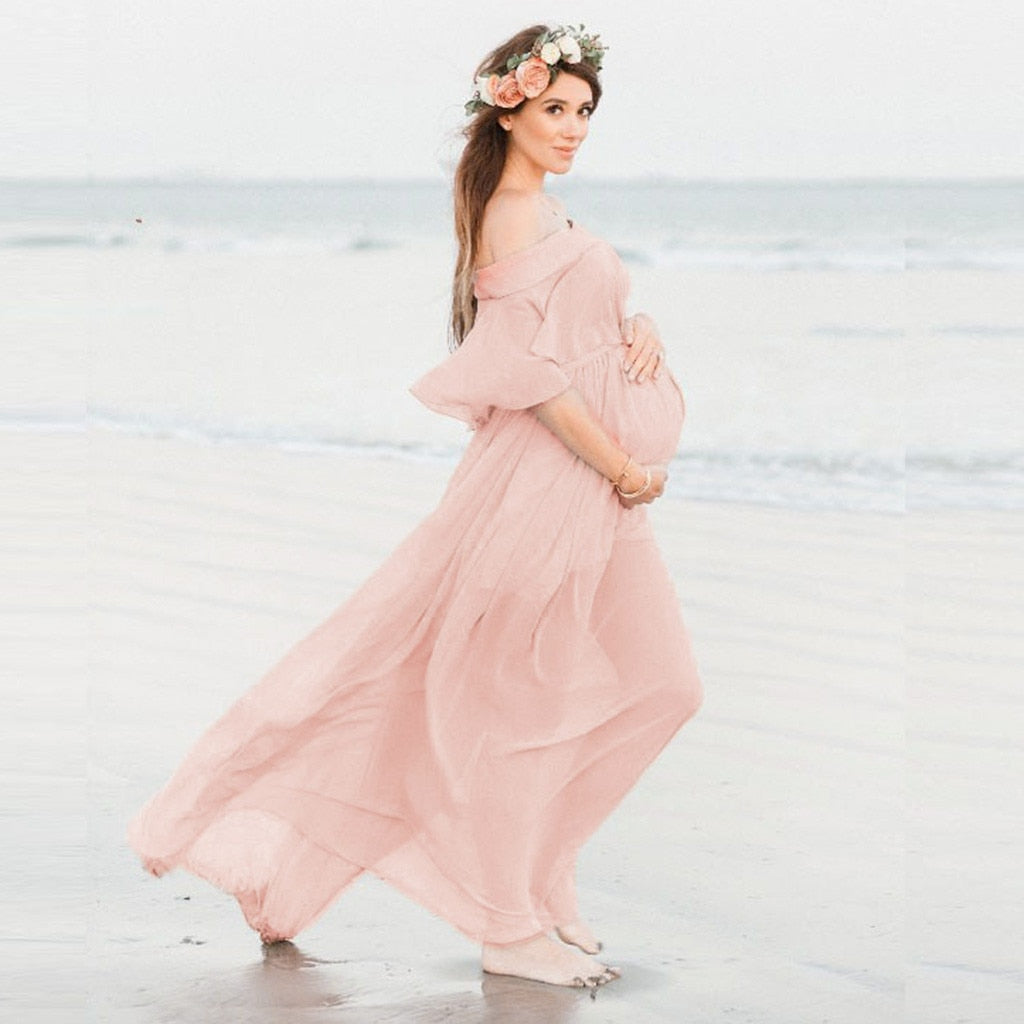 Nicole Chiffon Maternity Dress Fanxity
